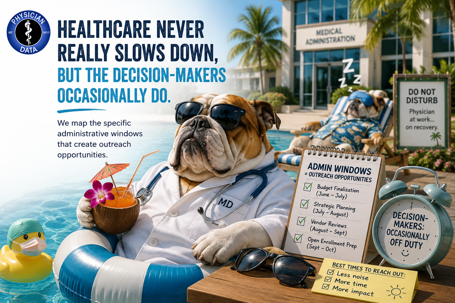 Healthcare Never Really Slows Down, But the People Making Purchasing Decisions Occasionally Do. Here Is How to Reach Them When They Do. (Part 1)
